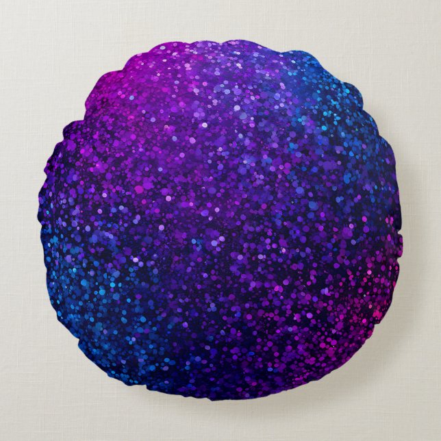 Dekorativ kudde, färgad Glitter Art Round Rund Kudde (Framsidan)
