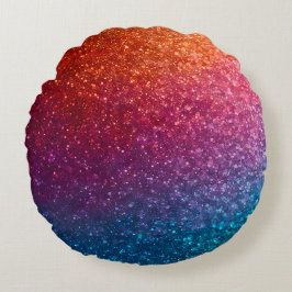 Dekorativ kudde, färgad Glitter Art Round Rund Kudde