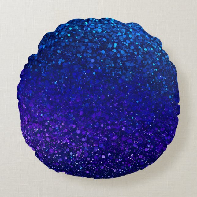 Dekorativ kudde, färgad Glitter Art Round Rund Kudde (Framsidan)