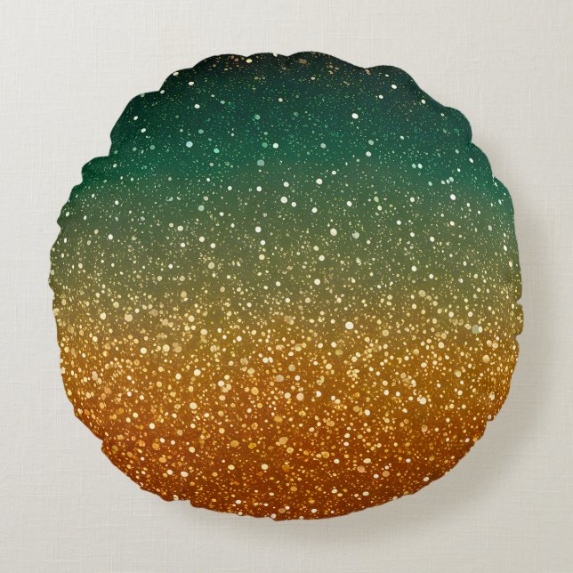 Dekorativ kudde, färgad Glitter Art Round Rund Kudde (Framsidan)