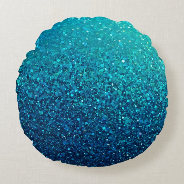 Dekorativ kudde, färgad Glitter Art Round Rund Kudde (Framsidan)