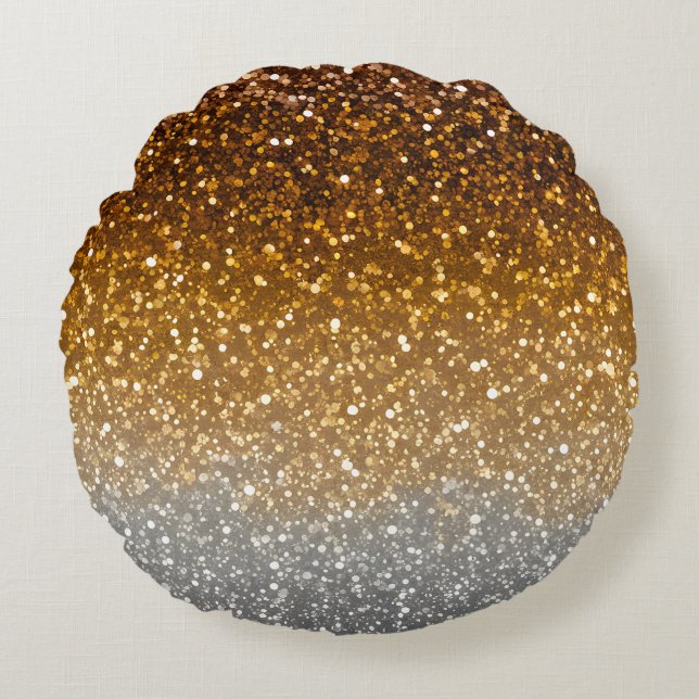 Dekorativ kudde, färgad Glitter Art Round Rund Kudde (Framsidan)