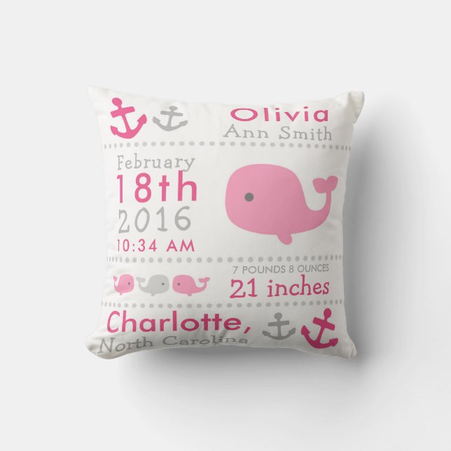 Dekorativ kudde för barnkammare för val för (Framsida)