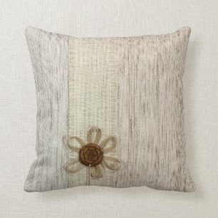 Dekorativ kudde för beige band för vintageshabby