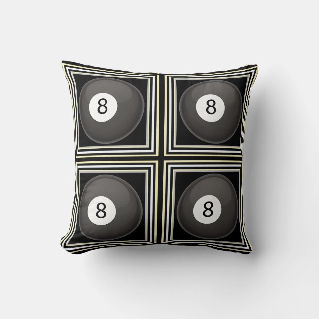 dekorativ kudde för Billiard 8-Ball (Framsida)