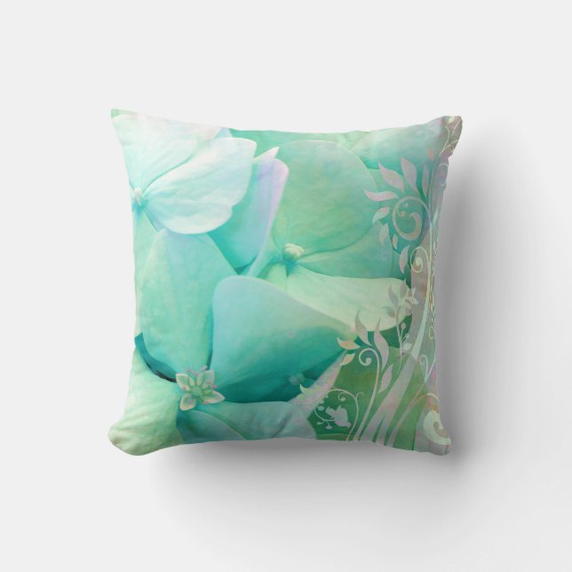 Dekorativ kudde för blommigt för vanlig hortensia (Framsida)