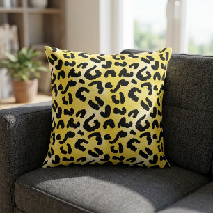 Dekorativ kudde för Bright Gult och svart leopard