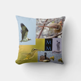 dekorativ kudde för fågelfotocollage