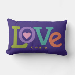 Dekorativ kudde för färglöst Kärlek-eget namn