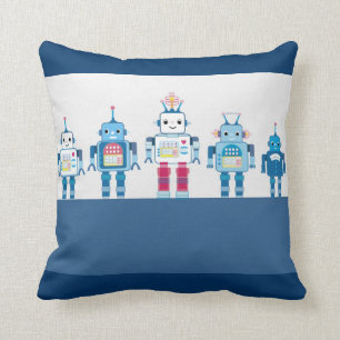 Dekorativ kudde för Geek för blåttrobotTech