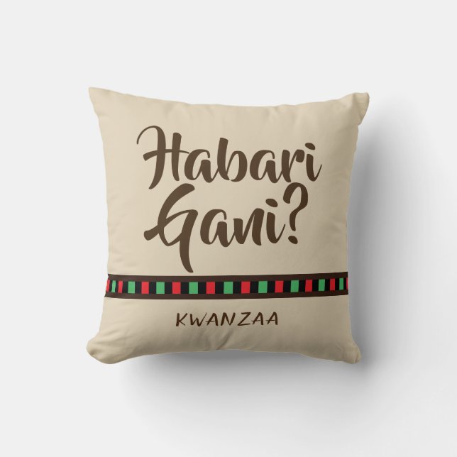 Dekorativ kudde för Habari Gani - Kwanzaa objekt | (Framsida)