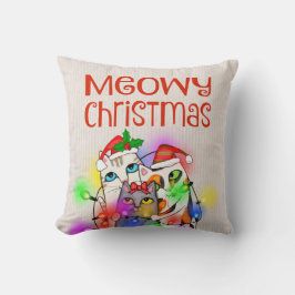 Dekorativ kudde för helgdag för julkatter rolig