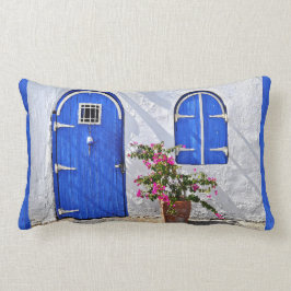 Dekorativ kudde för hem för blåttdörrstuckatur