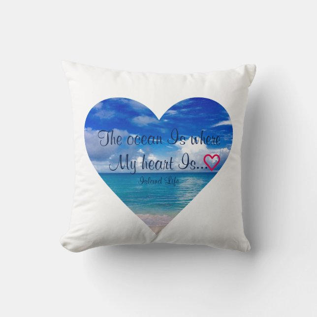Dekorativ kudde för hjärta | för blåtthav | (Framsida)
