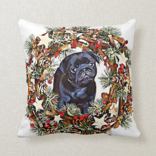 Dekorativ kudde för julmopshund