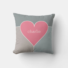 Dekorativ kudde för monogram för hjärtamönster