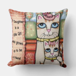 Dekorativ kudde för mor- och dotterkattkärlek