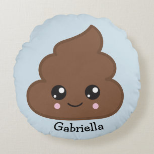 Dekorativ kudde för PoopEmoji dekorativ runda