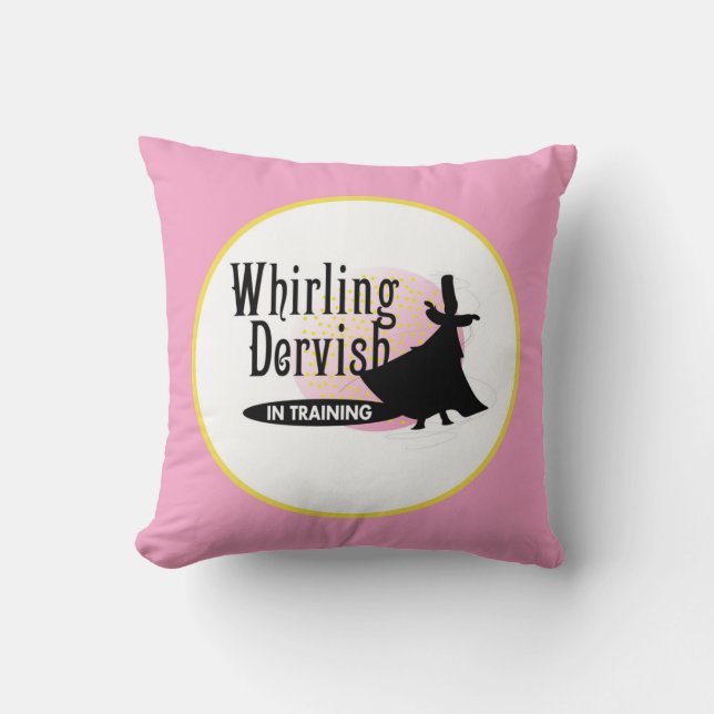 Dekorativ kudde för rosa och svart flickor (Framsida)