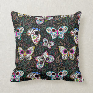 dekorativ kudde för sockerskallefjärilar, gulligt