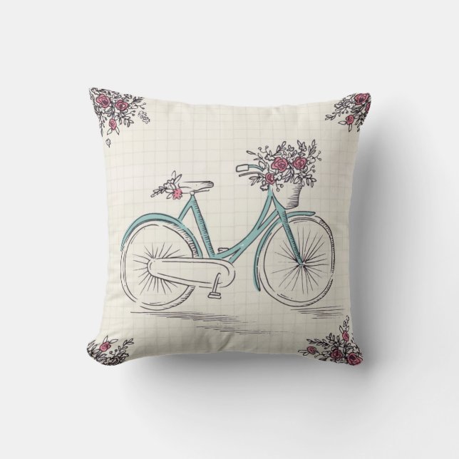 Dekorativ kudde för vintagecykelpolyester (Framsida)