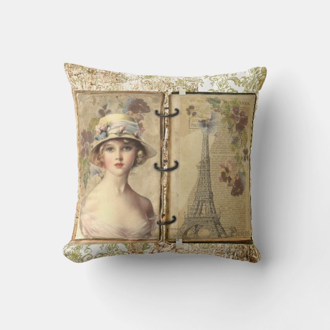 Dekorativ kudde för vintageVictorianfransyska (Framsida)