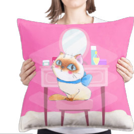 Dekorativ kudde, förstörd vid Kattunge-rundan Kudde