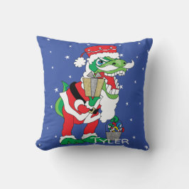 Dekorativ kudde God jul TySANTAsaurus Rex