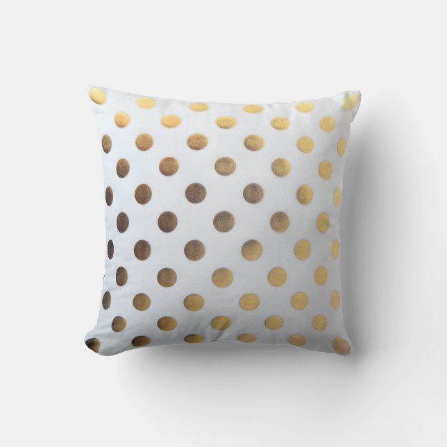 Dekorativ kudde/guld- polka dots kudde (Framsida)