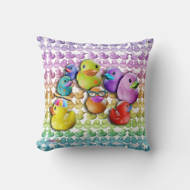 DEKORATIV KUDDE - GUMMI DUCKIES - RUBBER ANKA (Framsida)