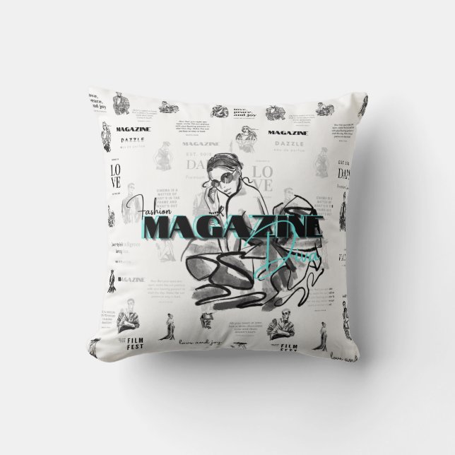 Dekorativ kudde i mode-tidskriften (Framsida)