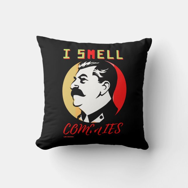 dekorativ kudde "I SMELL COMMIES 3 STALIN" (Framsida)