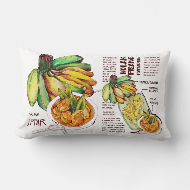 Dekorativ kudde Iftar Dish Kolak Banana (Framsida)
