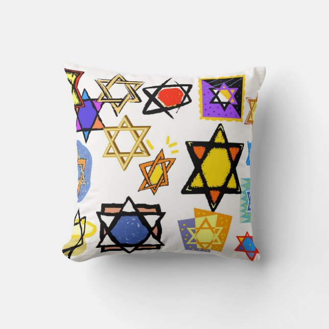 Dekorativ kudde - Judaica - Judiska stjärnor - Bes (Framsida)
