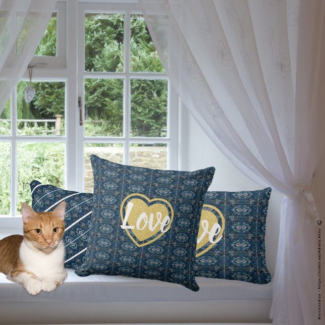 Dekorativ kudde - KÄRLEK av Poet Adiela Akoo (Blue Stripe Throw Pillows by Poet Adiela Akoo. Love it? Get it! Browse my store for more great buys!)