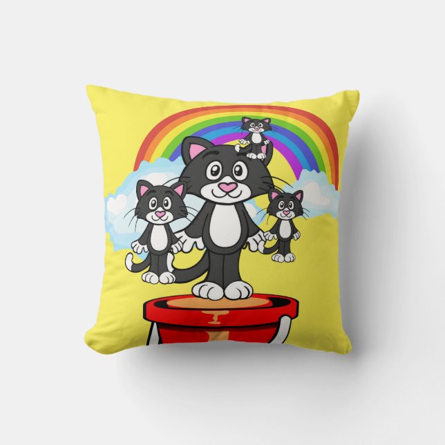 Dekorativ kudde Kittens Black Rainbow (Framsida)