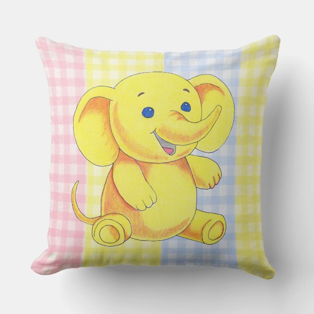 Dekorativ kudde Leksak Elephant Gingham (Framsida)