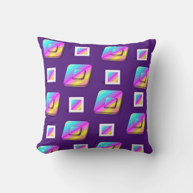 Dekorativ kudde Lila Pastel Squares (Framsida)