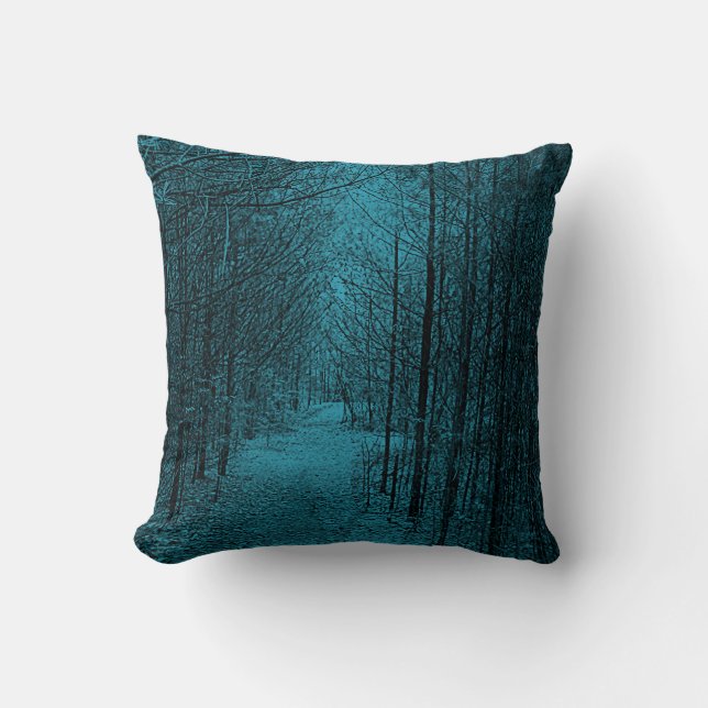 Dekorativ kudde - ljust naturslingamönster - blått (Framsida)