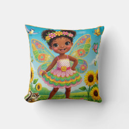DEKORATIV KUDDE - "LYCKLIG FAIRY WITH SUNFLOWERS"