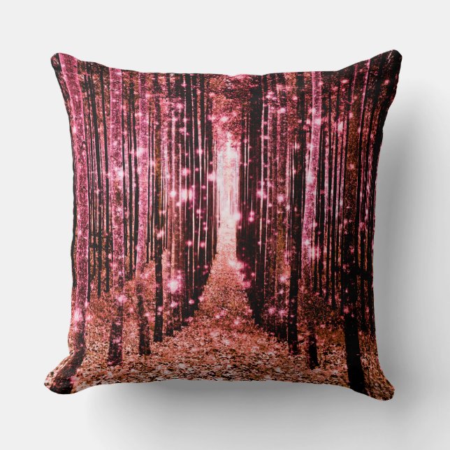 Dekorativ kudde Magic Forest Peach Rosa (Framsida)