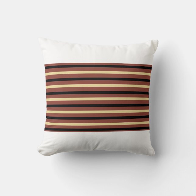 Dekorativ kudde med Brown/Beige/Black Rand (Framsida)