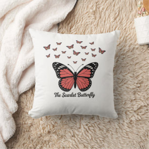 Dekorativ kudde med crimson Butterfly
