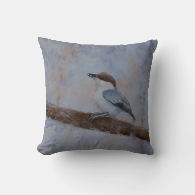 Dekorativ kudde med denHövdade nuthatchen (Framsida)