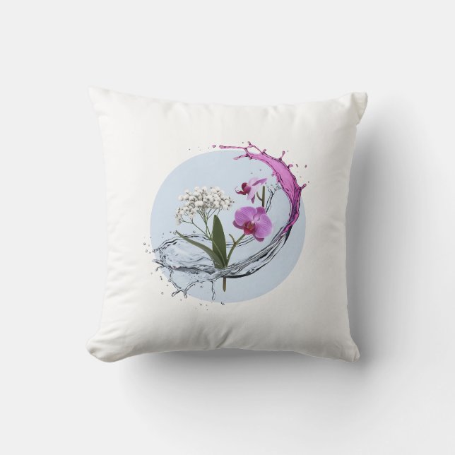 Dekorativ kudde med Lila Orchids (Framsida)
