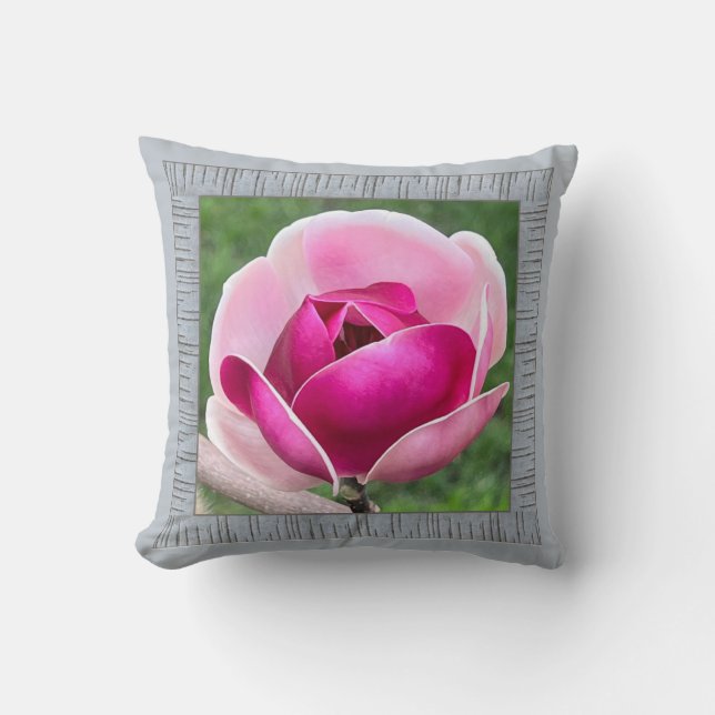 Dekorativ kudde med Magenta Magnolia (Framsida)