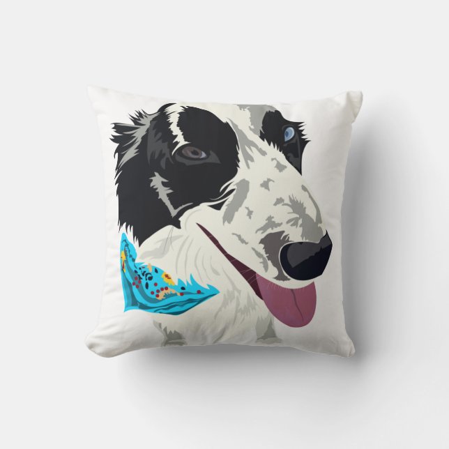 dekorativ kudde med Scarged Gräns Collie (Framsida)