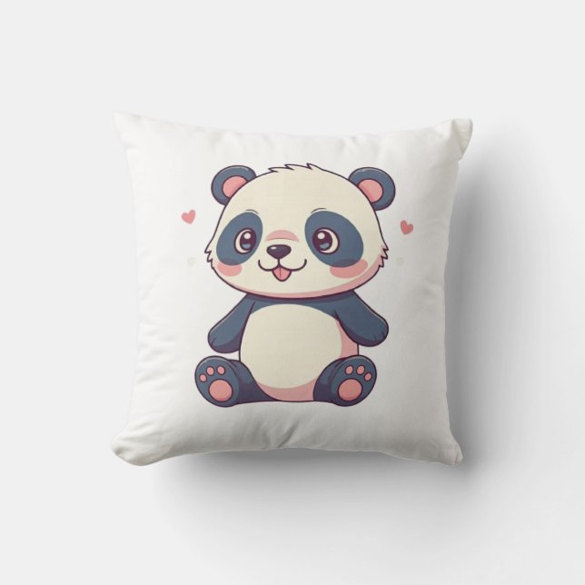 dekorativ kudde med söt baby panda-design (Framsida)