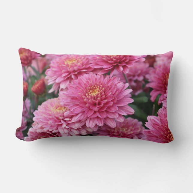 Dekorativ kudde med Vibrant Rosa Chrysanthemums (Framsida)