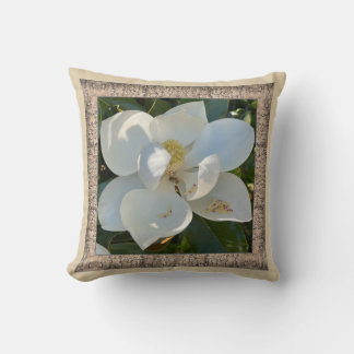 Dekorativ kudde med White Magnolia